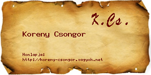 Koreny Csongor névjegykártya